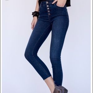 Free People Dark Blue Skinny Jeans